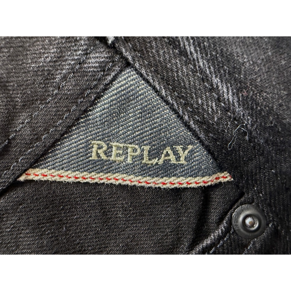 Replay Anbass Mens Jeans 34 (Actual 34x30) Black Slim Tapered Fit Denim #1915 - Picture 6 of 10